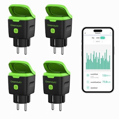 GreenSun WIFI Steckdose Outdoor Zeitschaltuhr Stromzähler Tuya/Smart Life Google