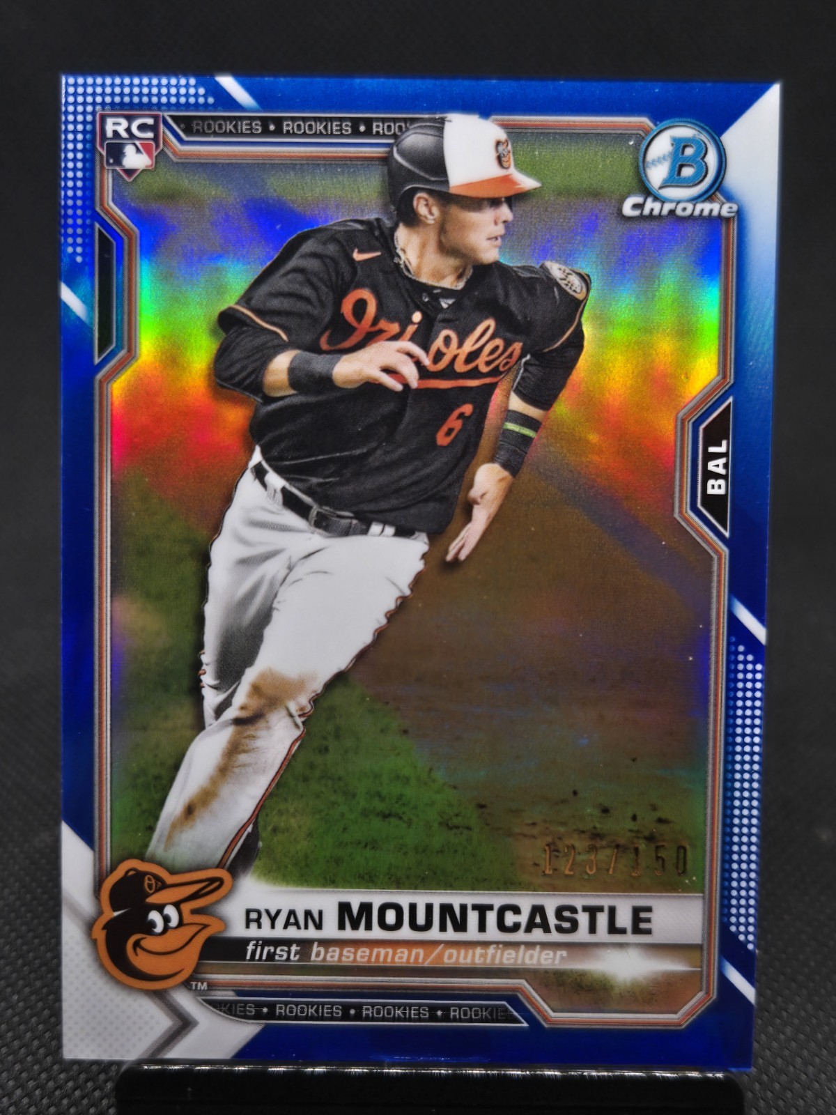 2021 Bowman Chrome Blue Refractor /150 Ryan Mountcastle #64 Rookie RC Orioles