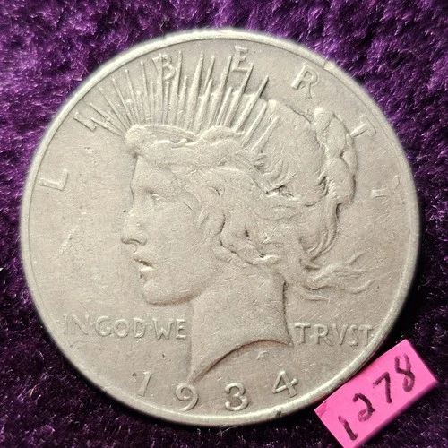 FAST 🚚⚡️FREE 🔥TOUGH DATE 👀🔥VG-FINE 1934-D Peace Silver Dollar