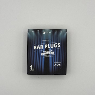 High Fidelity Ear Plugs, Noise Cancelling Silicone Ear Plugs 2 Pairs -23dB