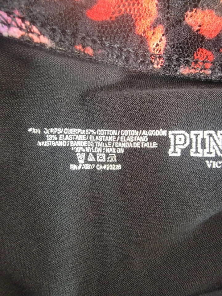 Vintage Victoria's Secret PINK Fold Over Yoga Pants Bling Animal Print Medium - Image 4 of 4