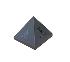Black Agate Pyramid Healing Crystal Polished Natural Stone for Energy Cleansing