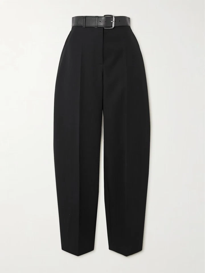 Calça ALEXANDER WANG de lã plissada com cinto sob medida 2