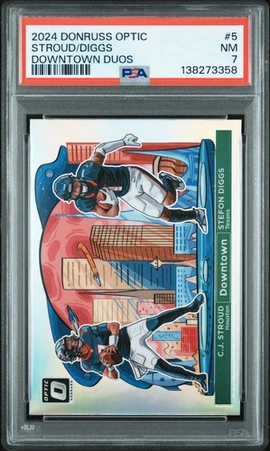 2024 PANINI DONRUSS OPTIC DOWNTOWN DUOS #5 CJ STROUD/STEFON DIGGS PSA 7