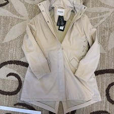 Cream Guess Jacket Large W/Removable Faux Fur Trim Hooded Coat Winter.MRSP 220