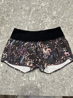 Lululemon Womens Size 4 Black Run Time 4  Inseam Nylon Athletic Running Shorts