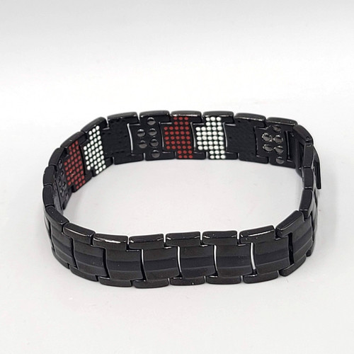 USWEL Magnetic Therapy Bracelet Mens 7.5 In Black Titanium