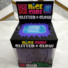Schylling Nee Doh Nice Cube Glitter Glow Purple Brand New 100 Authentic