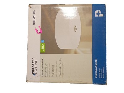 Progress Lighting Inspire LED Flush Mount White Linen Shade