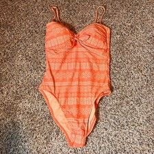 Robin Piccone Orange Floral One Piece Swimsui...