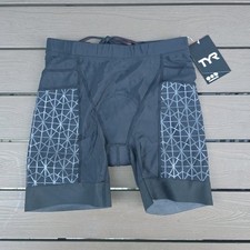 TYR Womens 6" Competitor Black Tri Triathlon Padded Shorts Size S New