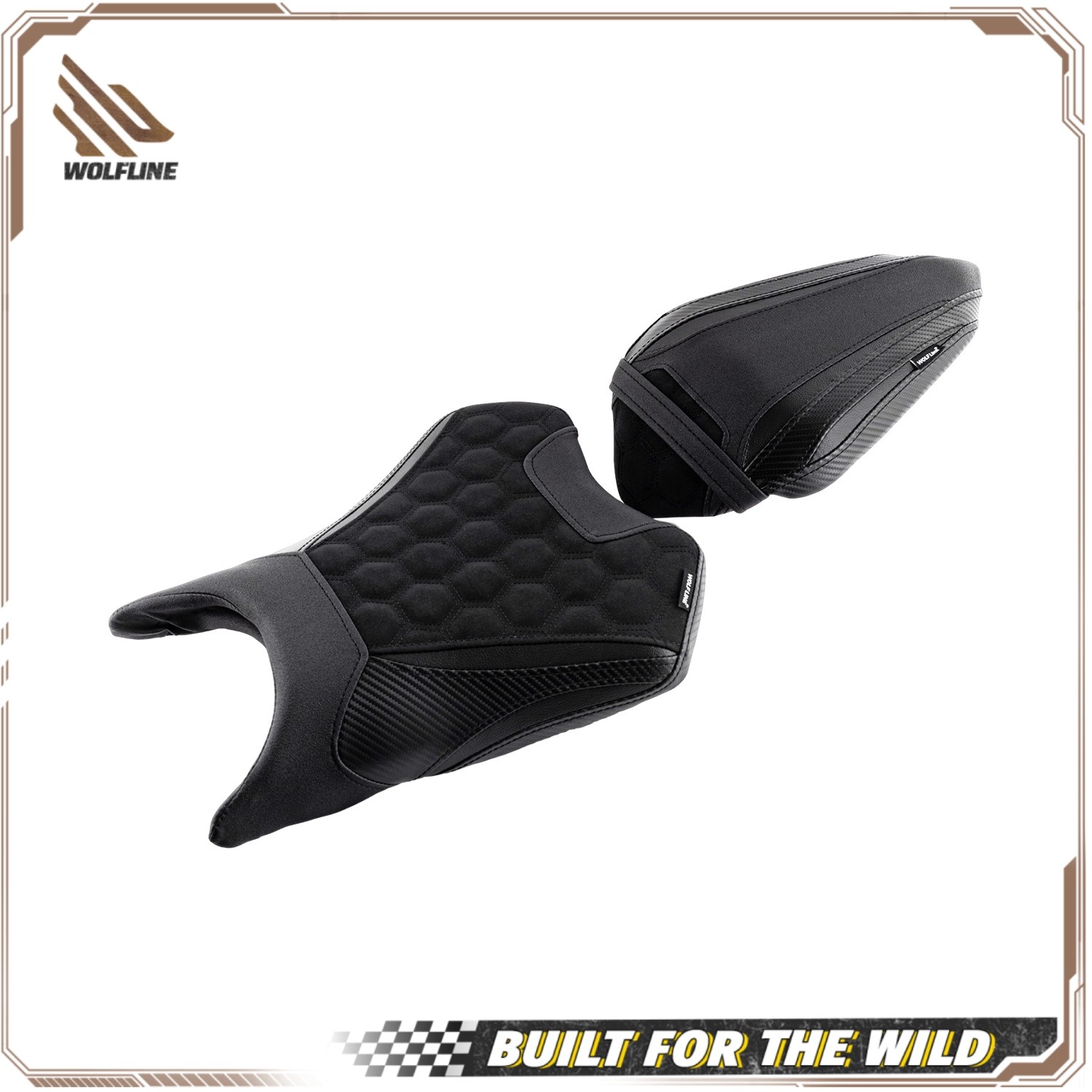 WOLFLINE Pillion Rider Seat For Kawasaki Ninja 500 Z500 2024-2026 Anti-Slip Seat