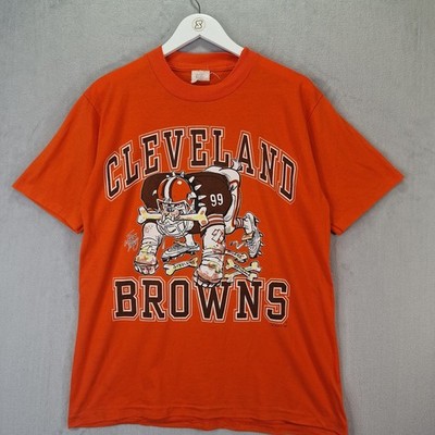 Vintage 1988 Cleveland Browns T-Shirt Mens  Orange AN63133
