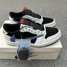 Men's Travis Sc0tt x Jordan 1 Low Low Hooked Black Jade Size US 7-12