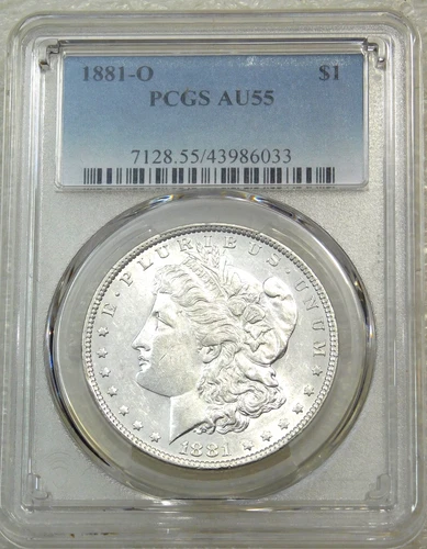1881-O Morgan Silver Dollar PCGS AU55 Bright Premium Quality for the grade J244A