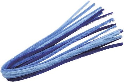 Pfeifenputzer Biegedraht Blau gemischt - Mix aus blauen 6 mm Ø  und 50cm la ...
