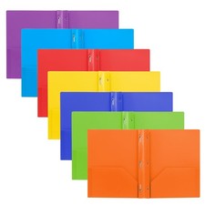 Folders with Pockets Prongs 7 Pack 3 Prong 2 Pocket for School Office