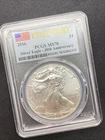 2016 Ms70 Silver Eagle PCGS 1oz Fine First Strike 30th Anniv Spots Toned