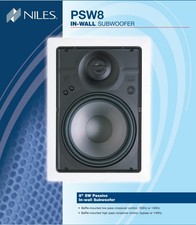 Niles Audio PSW800 In Wall Subwoofer w/ Frame and Grille, NEW