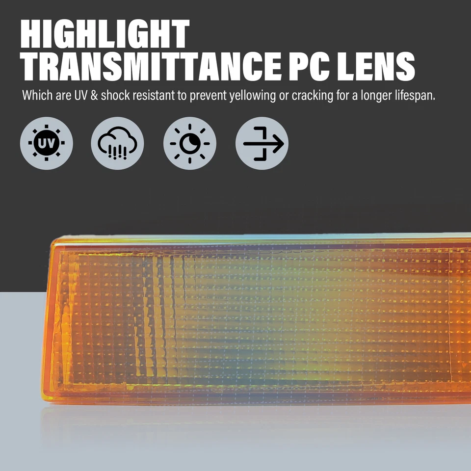 Lámpara de esquina con lente ámbar parachoques luces de señal de giro para Express/Savana 03-23 24 25 Foto 2 de 4