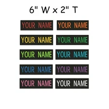 Custom Embroidered Name Tag Iron On Patch Motorcycle Biker Patches 6" x 2" (B)