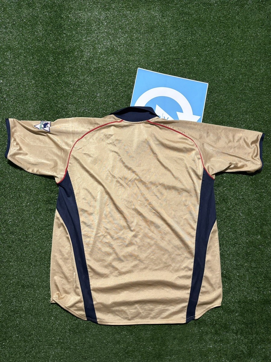 VINTAGE VERY RARE NIKE ARSENAL FC SEGA GOLD JERSEY KIT XXL