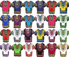 Dashiki Mens Shirt African Top Hippie Vintage Tribal Boho Womens Blouse One Size