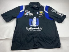 Nascar Shirt Men's M Button Up Black JH Design Dale Earnhardt JR Racing Cars