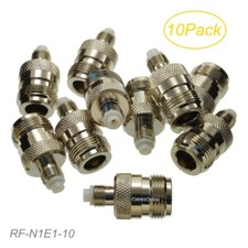 10-Pack FME Female to N Female 50-ohm Coax Antenna Adapters, RF-N1E1-10