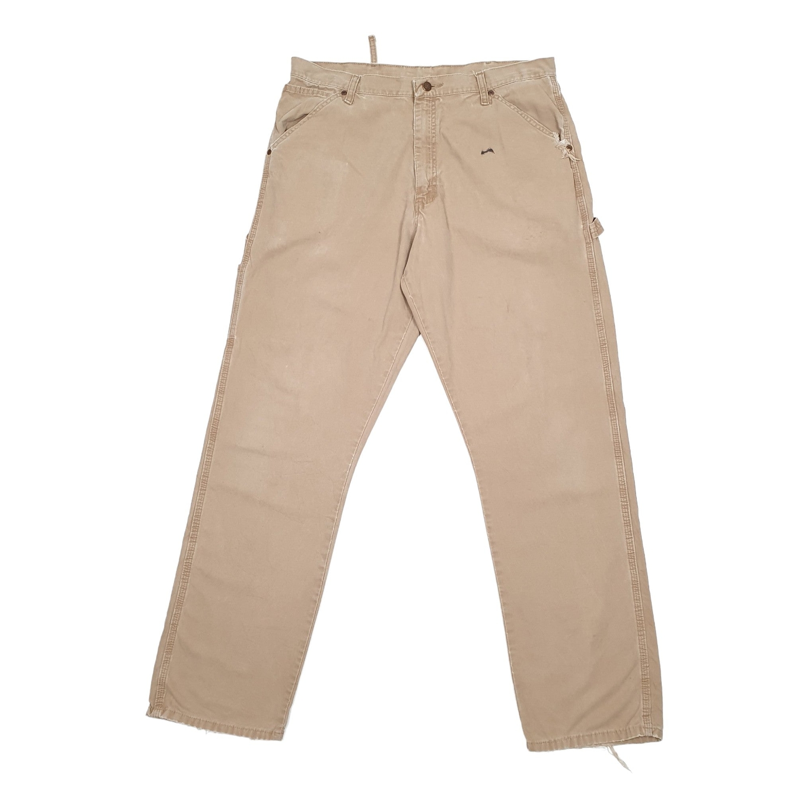 WRANGLER Carpenter Workwear Trousers Cotton Beige Mens W36 L34 image 2