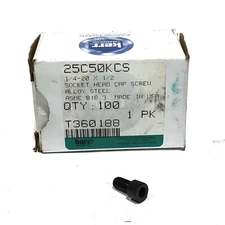 * 100 KERR LAKESIDE 25C50KCS 1/4"-20 x 1/2" Black Oxide Alloy Steel Head Cap