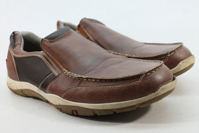 Denver Hayes Fresh Tech Leather Quad Comfort Brown Oxford Shoes