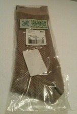 Vintage Haband Polyester Dress Socks Size Large Brown Sealed New