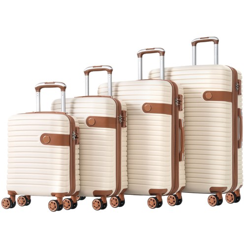4 Piece Luggage Suitcase Set Hard Shell w/ 4 Packing Cubes, TSA Lock Expandable - Picture 4 of 13