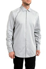 Hugo Boss Men's "C-Jason" Slim Fit Striped Long Sleeve Dress Shirt US 17 IT 43