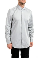 Hugo Boss Men's "C-Jason" Slim Fit Striped Long Sleeve Dress Shirt US 17 IT 43