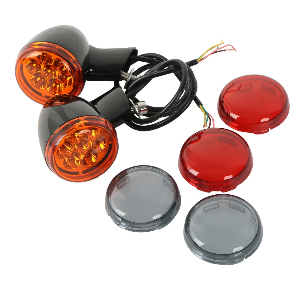 Rear LED Turn Signals Lights Bracket Fit For Harley Sportster XL 883 1200 92-22 - Image 3 of 4