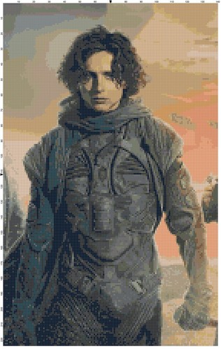 Handmade Dune Paul Atreides Timothee Chalamet Cross-Stitch Pattern Needlepoint - 第 1/1 張圖片