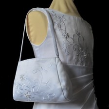 T&auml;schchen Tasche WAHL wei&szlig; Beutel zu Kommunionkleid Brautjungfer Brautkleid neu