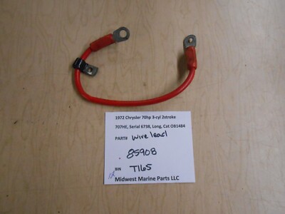 85908 Chrysler 1972 70hp 707HE Outboard wire lead T165