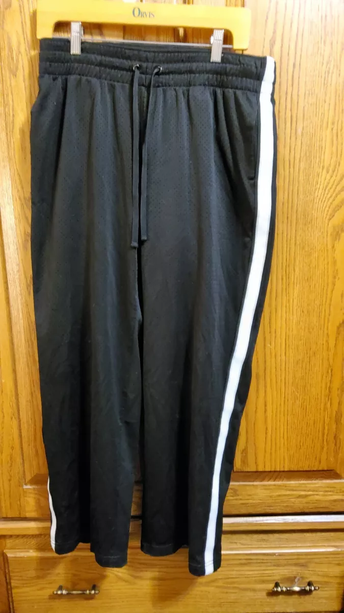 Danskin Now L g 12 14 Workout Pants Drawstring Waist Black With