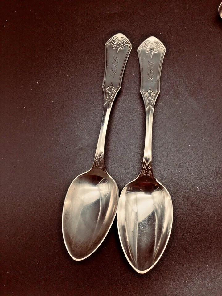 Pair of Mclene & Herron (1864-1872) Coin Silver spoons..Indianapolis, Indiana - Image 2 of 4
