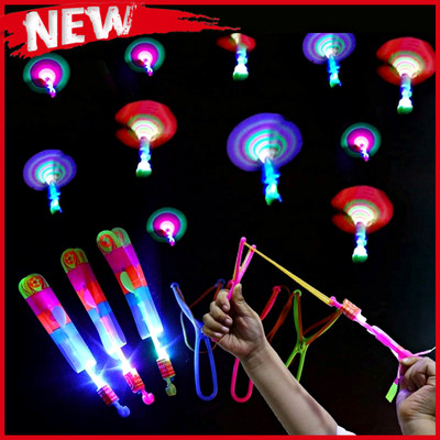 Kids Elastic Slingshot Flying Toy Finger Rubber Catapult Arrow Light Flight Game