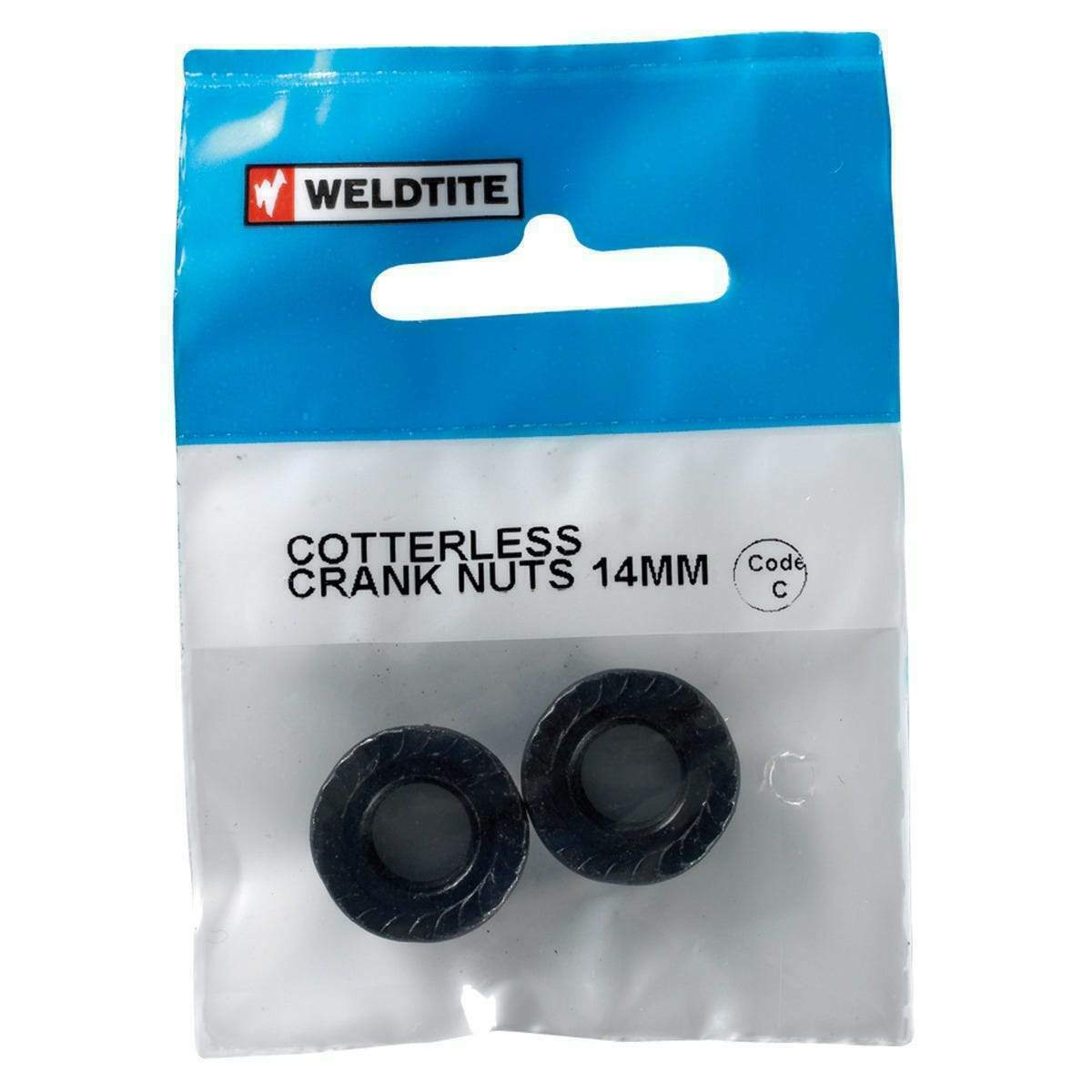 Cotterless Crank Bolt Nuts A Pair in 14mm By Weldtite