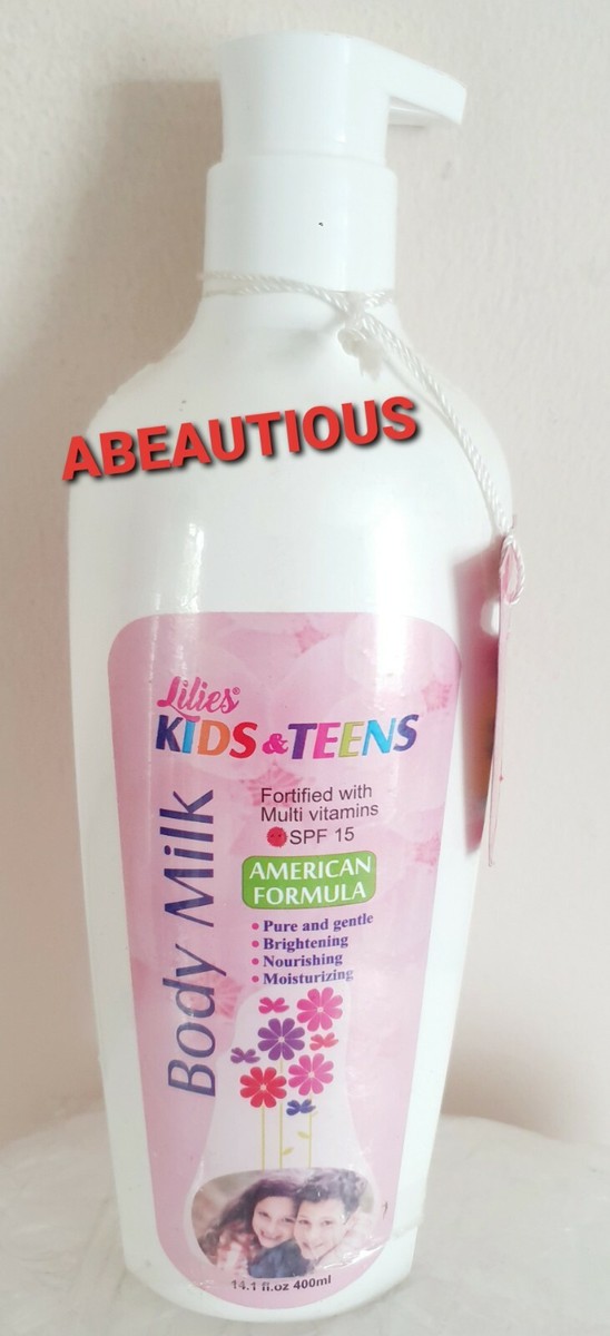 Lait Corporel Pour Enfants Et Ados Lilies - 400ml, SPF15, UVA 5★, Beurre De Karité & Aloe Vera - Par Justy Beauty