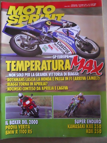 Motosprint Nr. 27 1993 Test Verit�� BMW R1100 GS Kawasaki KXE 250 KDX 250 [P62]