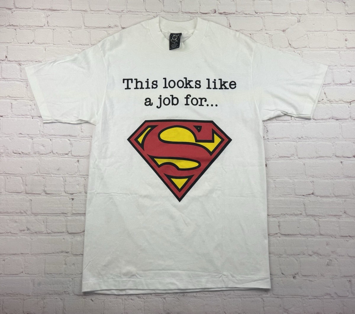 Vintage 1996 Single Stitch DC Comics White Superman T Shirt Tee Sz 