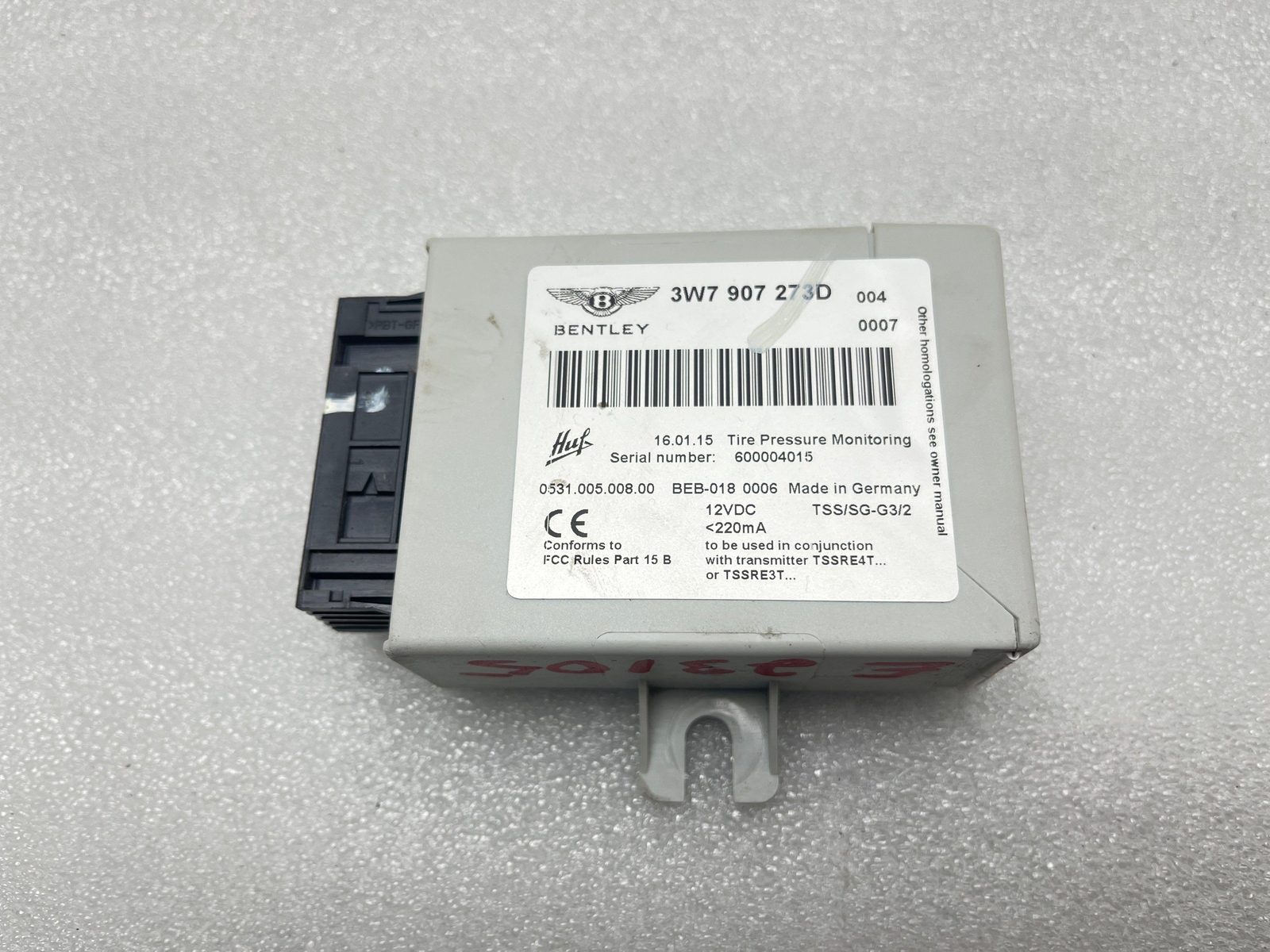 2015 BENTLEY FLYING SPUR TPMS TIRE PRESSURE MONITORING SYSTEM 3W7907273D OEM