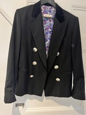 Rare Vintage Emilio Pucci Double Breasted Military Button Blue Blazer Jacket 12