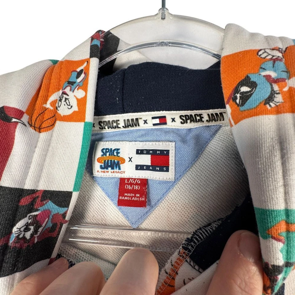 Tommy Jeans Space Jam Baloncesto Cuadros Sudadera Niños L 16/18 Looney Toons Foto 3 de 4